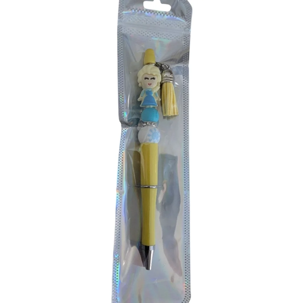 Hand Crafted Elsa Ink Pen Yellow Frozen Disney Movie NEW